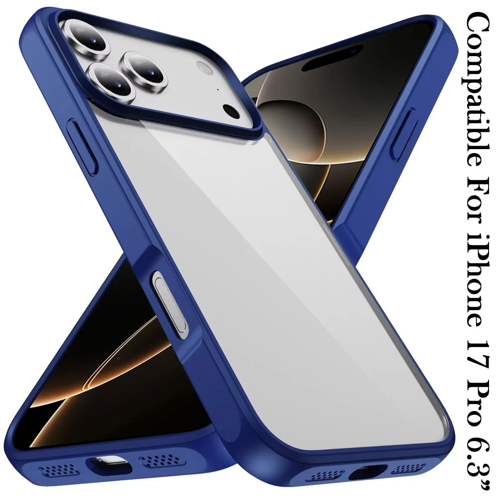 For Iphone 17 Pro HQ Transparent Thick 2.0Mm Hybrid Case - Navy Blue
